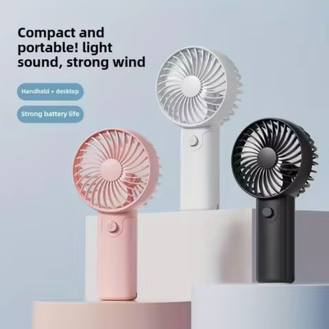 1pc Mini Portable Handheld Fan (Pink/White/Black), AAA Battery Pocket Fan, One-Button Fan for Travel