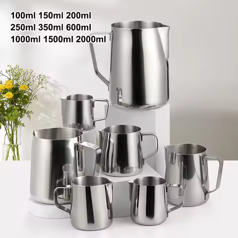 Stainless Steel Milk Frothing Pitcher Espresso Steam Coffee Barista Craft Latte Cappuccino Milk Crea
