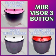 MHR VISOR 3 BUTTON 2 TONE CAP ORIGINAL 100 % ( BLACK-PURPLE / TINTED RED / TINTED WHITE )