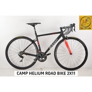 Camp Helium Road Bike 2x11 (51cm Black) | RIM BRAKE | Alloy Frame Carbon Fork | Shimano 105 Groupset