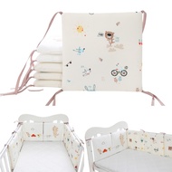 WMMB 6 Pcs Baby Soft Cotton Crib Bumper Newborn Bed Cot Protector Pillows Infant Cushion Mat Nursery Bedding Room Decor