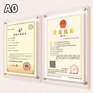 [Ready Stock] A0 Acrylic Photo/Certificate Frame with Screw Wall Mounted Acrylic Frame