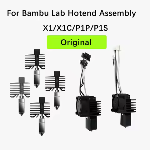 For Bambu Lab X1/X1C/P1P/P1S Original Hotend with Cooling Fan 0.2/0.4/0.6/0.8 Nozzle 3D Printer Part