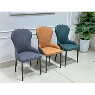 T90 Furniture decor Dining Chair, Anti-scratch Leather Upholstery, Electrostatic Iron Legs, Apartmen