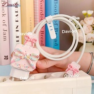 TJ 1 set of 5 pcs charger cable protectors iphone 18 W 20 W crystal motif apple charger adapter head