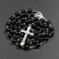 Kalung Rosario Wangi Kayu Harum Katolik Wadah Bundar Bening/Kalung Rosario Mawar Wangi Manik Kayu/Ka
