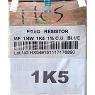 Metal Resistor 1K5 1/4Watt MF 1/4W T52-1K5-1% Taiwan Resistor