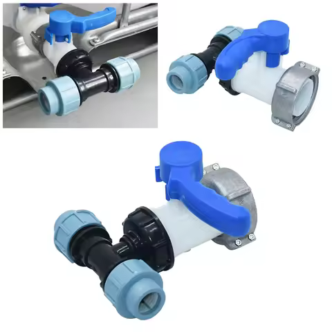 IBC Tank Tap Adapter S60 75mm x 20mm 25mm 32mm Water Splitter Pipe Fitting DN15 DN20 DN25 Plastic PE