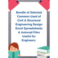 Bundle of Selected Common Used of Civil & Structural Engineering Design Excel Spreadsheets & Autocad