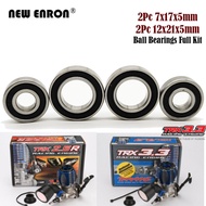 4Pcs 5223 Engine Ball Bearing Kit 7x17x5mm 12x21x5mm Chrome Steel Black Rubber Sealed Pre-Greased Fo