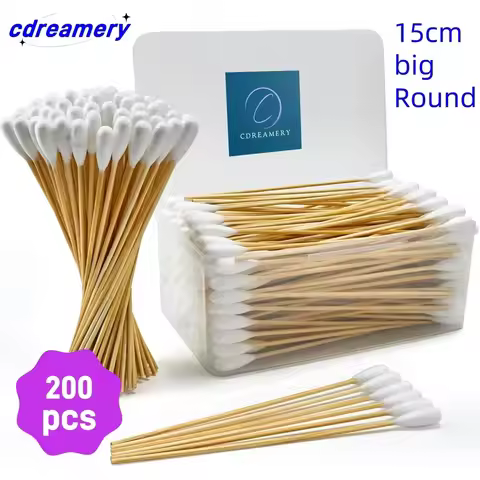 CDY Long Q Tips for TATTOO Cleaning, 400pcs 6 Inch Bamboo Qtips Cotton Swabs Precision Swabs for Mak