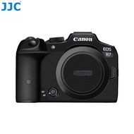 JJC แผ่นฟิล์มติดกล้องกันรอยขีดข่วน3M EOSR7สำหรับ Canon EOS แผ่นฟิล์มสติ๊กเกอร์ตกแต่งกล้อง R7อุปกรณ์ป้องกันฝาครอบฟิล์มสำหรับ Canon EOS R7สีดำเงาสีดำคาร์บอนไฟเบอร์สีดำ