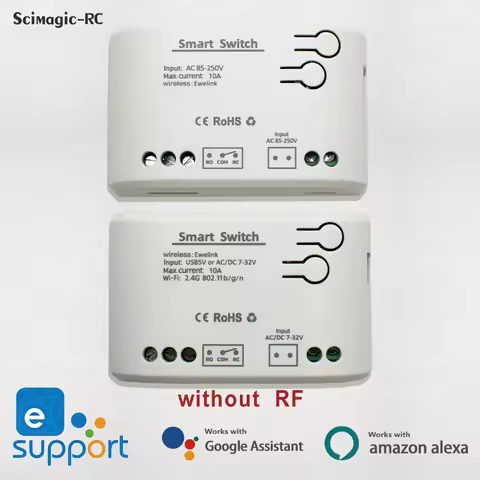 EWELINK Smart WiFi Switch 90-250V 12V 24V Dry Contact Relay Selflock/ Momentary Working Mode,Gate Sw