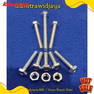Diskon Up To 70% Baut Kunci 10 Panjang 1Cm 2Cm 3Cm 4Cm 5Cm 6Cm 7Cm Baut Galvanis M6 6Mm Kunci 10An 1