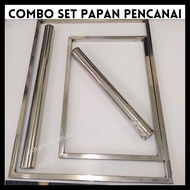 Papan Pencanai Biskut Dengan Penggelek Biskut Aluminium Cookie Dough Leveler Frame and Rolling Ping 