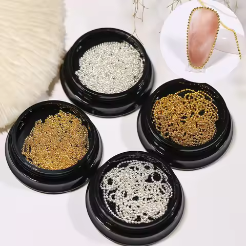 1m 0.6/0.8/1mm Gold Silver Nail Bead Chain DIY Nail Art Accessories Ultra-Fine Flat Metal Chain Char