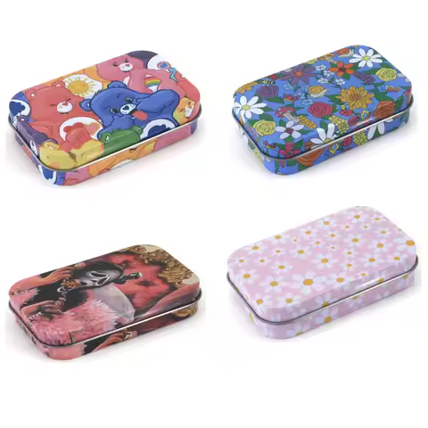 Smoke Humidor Rolling Paper Case Cigarette Case Box Flip Cap Tobacco Storage Jewelry Candy Coin Key 