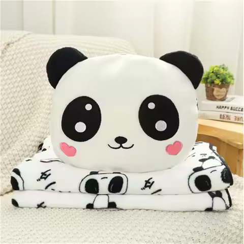 Panda Dundun Nap Pillow Blanket Lying Sleeping Pillow Car Student Two-in-one Table Cushion, Pillow a