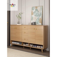 Shoe Cabinet Nordic Solid Wood Entry-level Large Capacity Foyer Cabinet, Wooden Wind Storage Cabinet