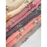 TUDUNG BAWAL ASLI  BIDANG 55X55” (Tudung bidang Besar) mengikut syariah Sulam Tangan / Sulam Mesin B