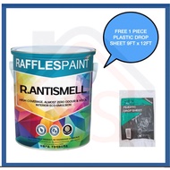 RAFFLES PAINT R.Antismell Matt White Interior Wall Paint 20L (FREE 1 PC PLASTIC DROP CLOTH)