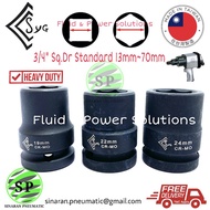SYG 3/4" Sq.Dr 6 point Standard and Long Deep Impact Socket,Size from 37 mm ~ 56 mm.