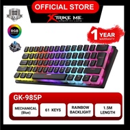 XTRIKE ME GK-985P Puddings Keycap Wired Mechanical Gaming Keyboard - 61 Key Rainbow Color Backlight 
