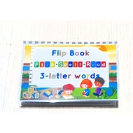 Laminated Flip book | 3-letter Words | word builder | reading material | with free pen | abc