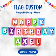 (MIN 8 LETTERS) CUSTOM FLAG REQUESTbebas 5-SQUARE LETTERS/FLAG BIRTHDAY