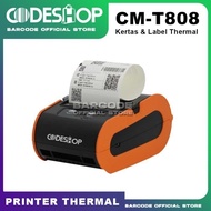 CODESHOP CM-T808 PORTABLE THERMAL PRINTER PRINTS THERMAL PAPER LABELS