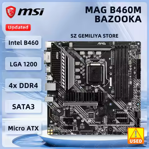 MSI MAG B460M BAZOOKA Motherboard LGA 1200 Intel B460 DDR4 128GB 2x M.2 mATX support i9-10900 i7-107