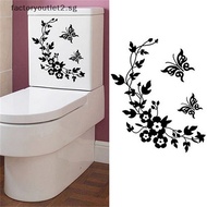 factoryoutlet2.sg Butterfly Flower Bathroom Toilet Laptop Wall Decals Sticker Home Decoration Hot