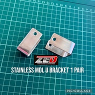 Mini Driving Light U Bracket ZED V1-V2-V3 304 Stainless Steel Motors Motorcycle 1 Pair 2mm Thickness