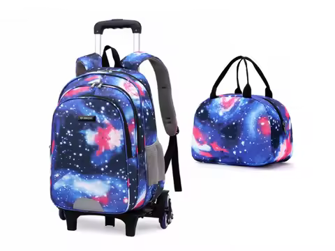 Boys Trolley School Bag 2 or 6 Wheels Primary Schoolbag kids School Trolley Bags with wheels for boy