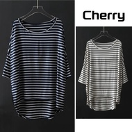 Cherryshop💕Ready Stock💕Round Neck Loose T-shirt For Women  Casual Lazy Style Comfortable Half Sleeve
