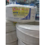 PUTIH Supreme nym Cable White 3x2.5 mm Copper Wire sni roll (100meter) tokolaris1629