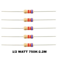(10PCS) 750K - 2.2M 1/2WATT 5% RESISTOR (01600116)