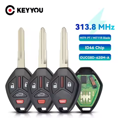 KEYYOU 1PCS 313.8MHz ID46 Chip OUCG8D-620M-A Remote Car Key Fob for Mitsubishi Eclipse Galant Endeav