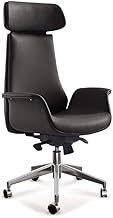 Executive Office Chair, Ergonomic Adjustable Seat Height Household Leather Computer Chair 360 Degree Swivel Waist Boss Chair LEOWE (Color : Black, Size : Short back)