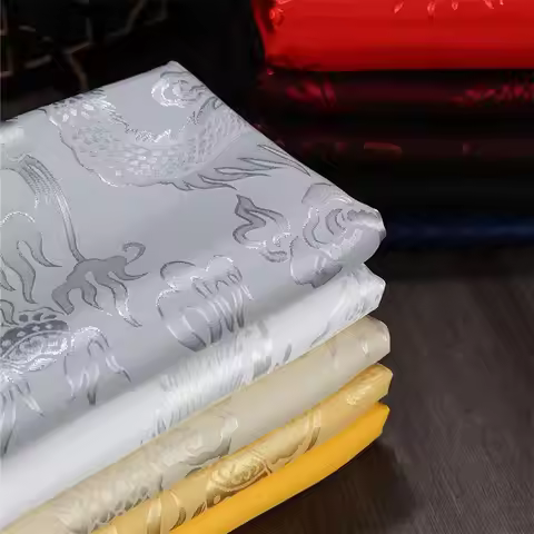Dragon Phoenix Jacquard Fabric Soft Smooth By The Meter for Clothing Hanfu Dress Show Costume DIY Se