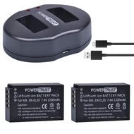 PowerTrust 2X Replacement EN-EL20 Battery + Dual USB Charger for Nikon EN-EL20a,1 J1, J2, J3, 1 S1, 