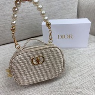 熱賣🔥數量有限✅ CD DIOR Beauty xmas bag 迪奧化妝袋連安裝配珍珠鏈、套裝禮盒🩷聖誕化妝包 DIY