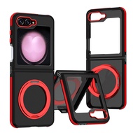 Z Flip 6 Casing Case for Samsung Galaxy Z Flip 6 Z Flip 5 Magnetic Attraction Ring Holder Mobile Pho