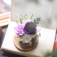 乾燥花玻璃盅　永生花玻璃花盅 不凋花 生日禮物　免費刻字