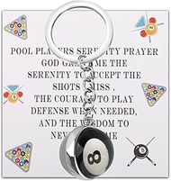 Billiards Ball Pendant Keychain Lucky 8 Ball Charm Gift Pool Player Gift for Billiards Lover Billiar