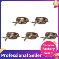 5X New 108 Sandalwood Buddhist Buddha Meditation Prayer Bead Mala Bracelet Necklace