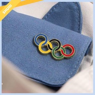 PDWATCHES 1/2/3/10 PCS ที่ระลึกที่ระลึก เข็มกลัดแหวนโอลิมปิก ตกแต่งกระเป๋าเสื้อผ้าหมวก มัลติฟังก์ชั่นการใช้งาน เข็มกลัดเกมโอลิมปิก ปรับแต่งได้เอง โลหะสำหรับตกแต่ง หมุดสัญลักษณ์ การตกแต่งโอลิมปิก