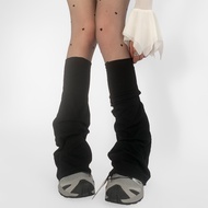 Pile Socks Women Spring Loose Thick Leg Middle Tube Socks Black Wide Leg Flared Leg Cover jk Calf So
