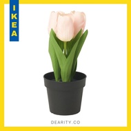 Ikea Fejka Tulips Pink Artificial Flower Plant Tree Home Decor Fake Plastic