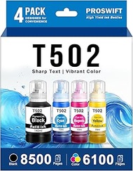 T502 502 Ink Refill Bottles ET-3850 ET-2850 ET-4850 ET-15000 502 Ink Compatible for Eco Tank ET-3850